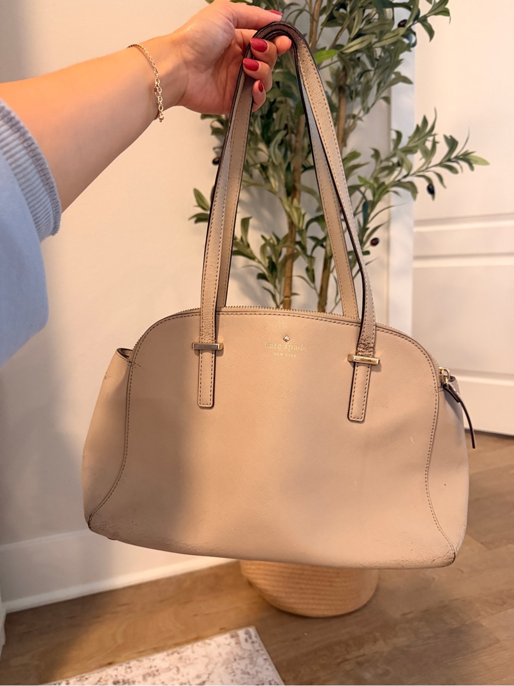 Kate Spade Neutral Beige Dome Shoulder Bag